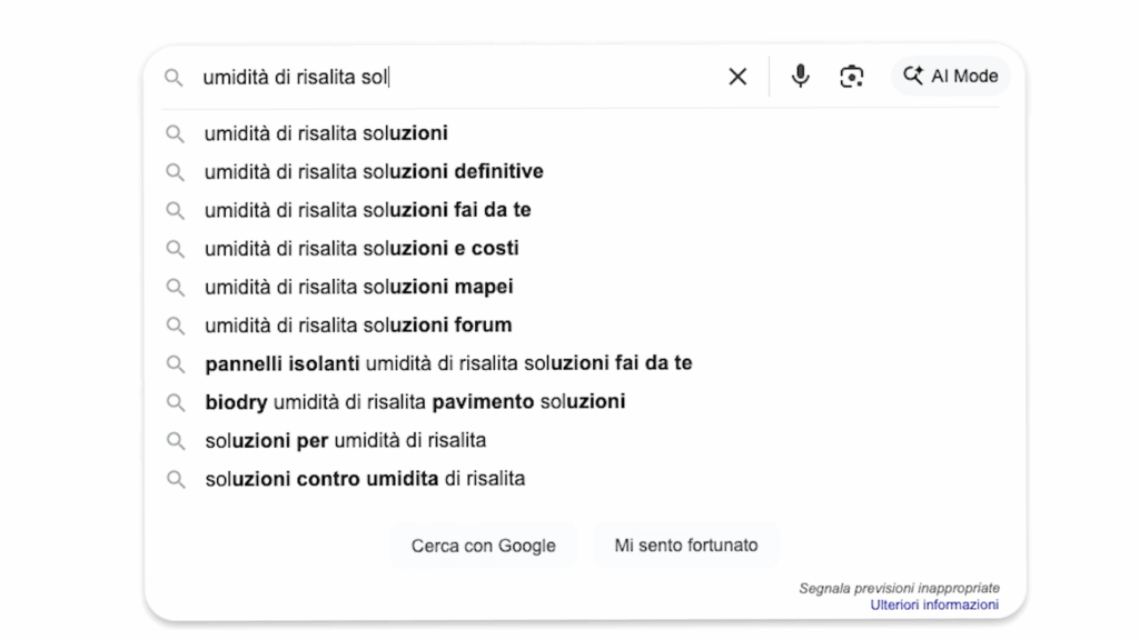 Ricerche Google per umidità di risalita soluzioni fai da te e alternative correlate